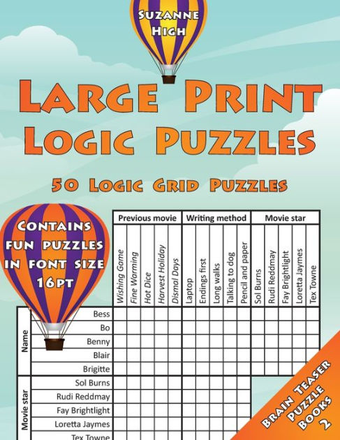 Large Print Logic Puzzles 50 Logic Grid Puzzles Contains Fun