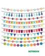 Notebook: Multicolor garland: Journal Dot-Grid, Grid, Lined, Blank No Lined: Book: Pocket Notebook Journal Diary, 120 pages, 8