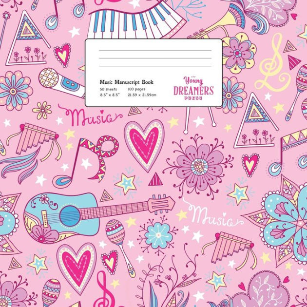 Music Manuscript Book Girls Musical Instruments, Large Kids Stave