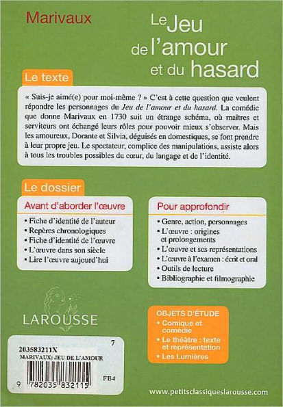 Le Jeu de l'Amour et du hasard / Edition 1