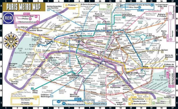 Streetwise Paris Metro Map - Laminated Metro Map of Paris, France