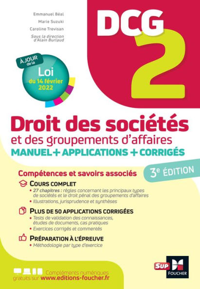 DCG 2 - Droit des sociétés et autres groupements d'affaires - Manuel et applications