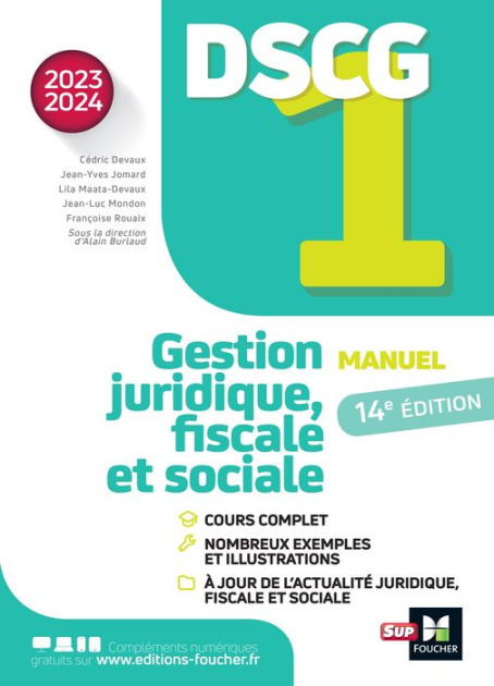 DSCG 1 - Gestion juridique, fiscale et sociale - Manuel et