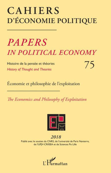 Cahiers d'économie politique 75: Economie et philosophie de l'exploitation