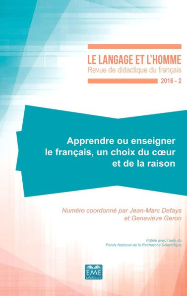 Apprendre ou enseigner le français, un choix du coeur et de la raison: 2016 - 51.2