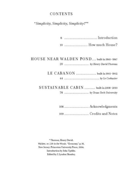 How Much House?: Thoreau, Le Corbusier and the Sustainable Cabin