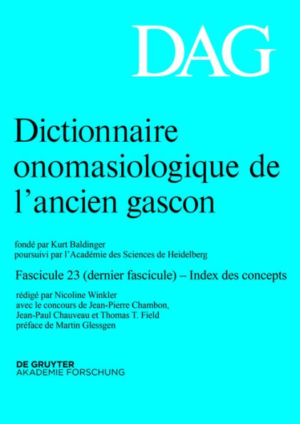 Dictionnaire onomasiologique de l'ancien gascon (DAG). Fascicule 23