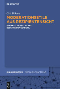 Title: Moderationsstile aus Rezipientensicht: Ein metalinguistisches Beschreibungsprofil, Author: Grit Böhme