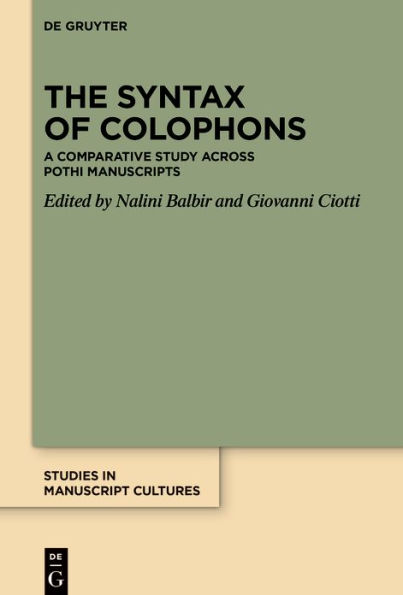 The Syntax of Colophons: A Comparative Study across Pothi Manuscripts