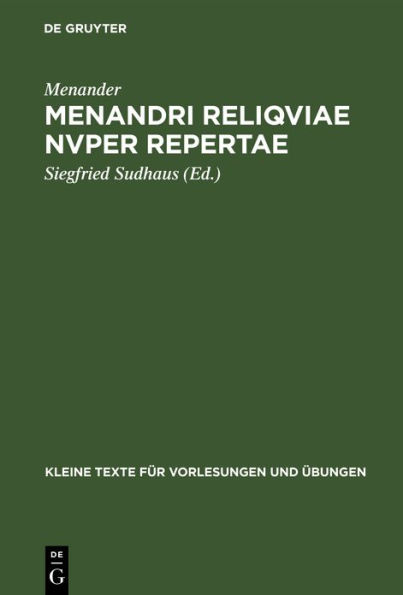 Menandri reliqviae nvper repertae