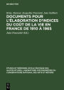 Documents pour l'élaboration d'indices du coût de la vie en France de 1910 à 1965