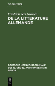 Title: De la litterature allemande, Author: Friedrich dem Grossen