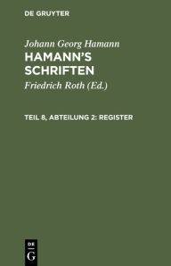 Title: Register, Author: Johann Georg Hamann