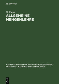 Title: Allgemeine Mengenlehre, Author: D. Klaua