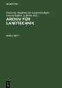 Archiv für Landtechnik. Band 1, Heft 1