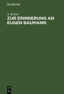 Zur Erinnerung an Eugen Baumann
