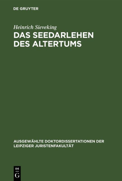 Das Seedarlehen des Altertums