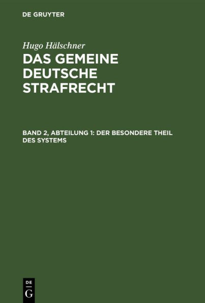 Der besondere Theil des Systems