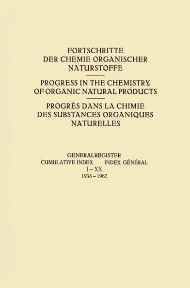 Generalregister / Cumulative Index / Index Gï¿½nï¿½ral I-XX (1938-1962)