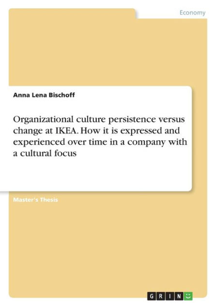 Playful Perception Daughter Organizational culture persistence versus change at IKEA. How it is  expressed and experienced over time in a company with a cultural focus by  Anna Lena Bischoff, Paperback | Barnes & Noble®