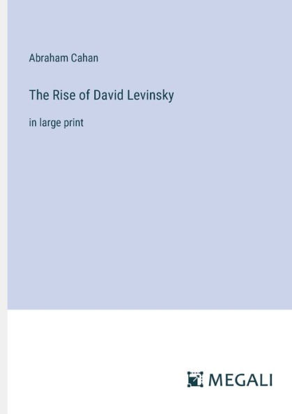 The Rise of David Levinsky: in large print