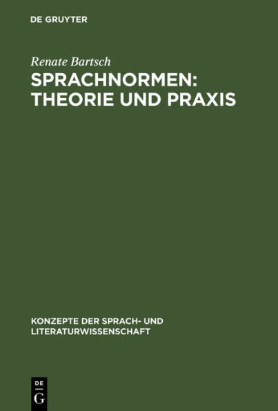 Sprachnormen: Theorie Und PRAXIS: Studienausgabe