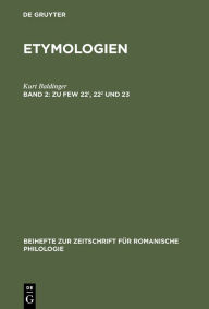 Title: Zu FEW 22¹, 22² und 23, Author: Kurt Baldinger