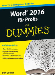 Title: Word 2016 für Profis für Dummies, Author: Dan Gookin