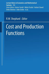 Title: Cost and Production Functions, Author: R.W. Shephard