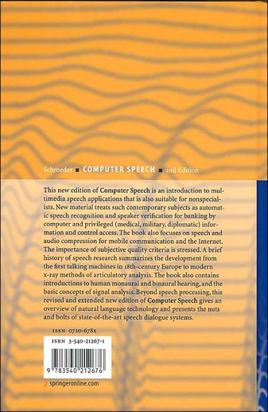 Computer Speech: Recognition, Compression, Synthesis