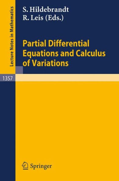 Partial Differential Equations and Calculus of Variations / Edition 1