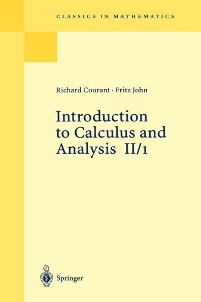 Introduction to Calculus and Analysis II/1 / Edition 1