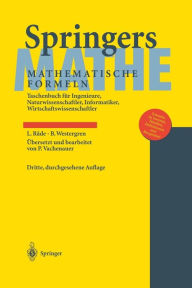 Title: Springers Mathematische Formeln: Taschenbuch für Ingenieure, Naturwissenschaftler, Informatiker, Wirtschaftswissenschaftler / Edition 3, Author: Lennart Rade