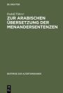 Zur arabischen Ubersetzung der Menandersentenzen
