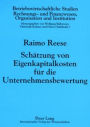 Schaetzung von Eigenkapitalkosten fuer die Unternehmensbewertung