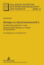 Beitraege zur Sprechwissenschaft II: Die Behandlung gestoerter S-Laute- Sprechkundliche Beitraege zur Therapie der Sigmatismen- Herausgegeben von Eva-Maria Krech- Mit einem Beitrag von Volkmar und Renate Clausnitzer