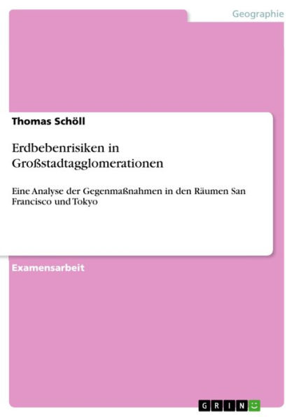 Erdbebenrisiken in Großstadtagglomerationen: Eine Analyse der Gegenmaßnahmen in den Räumen San Francisco und Tokyo