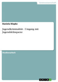 Title: Jugendkriminalität - Umgang mit Jugenddelinquenz: Umgang mit Jugenddelinquenz, Author: Daniela Klepke