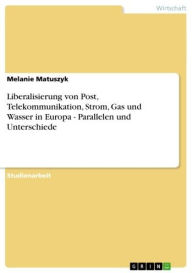 Title: Liberalisierung von Post, Telekommunikation, Strom, Gas und Wasser in Europa - Parallelen und Unterschiede: Parallelen und Unterschiede, Author: Melanie Matuszyk