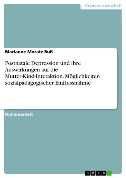 Postnatale Depression und ihre Auswirkungen auf die Mutter-Kind-Interaktion. Möglichkeiten sozialpädagogischer Einflussnahme: Möglichkeiten sozialpädagogischer Intervention