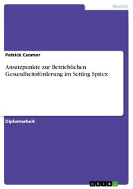 Title: Ansatzpunkte zur Betrieblichen Gesundheitsförderung im Setting Spitex, Author: Patrick Csomor