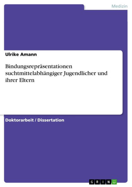 Bindungsrepräsentationen suchtmittelabhängiger Jugendlicher und ihrer Eltern