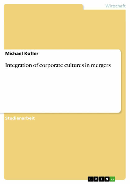 Integration of corporate cultures in mergers
