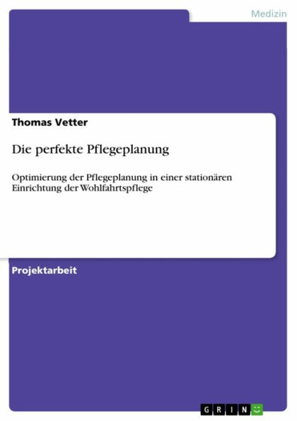 Die perfekte Pflegeplanung: Optimierung der Pflegeplanung in einer stationären Einrichtung der Wohlfahrtspflege