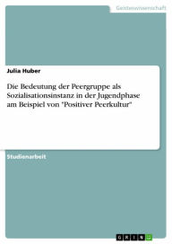 Title: Die Bedeutung der Peergruppe als Sozialisationsinstanz in der Jugendphase am Beispiel von 'Positiver Peerkultur', Author: Julia Huber