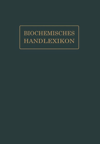 Biochemisches Handlexikon: IX. Band (2. Ergänzungsband)