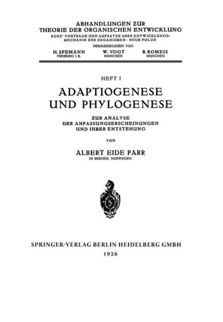 Adaptiogenese und Phylogenese Zur Analyse der Anpassungserscheinungen