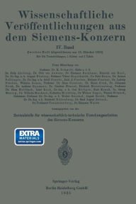 Title: Wissenschaftliche Verï¿½ffentlichungen aus dem Siemens-Konzern: IV. Band. Zweites Heft, Author: Heinrich Boul