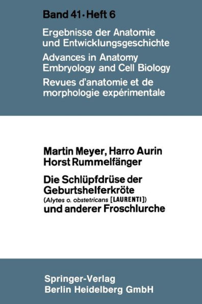 Die Schlüpfdrüse der Geburtshelferkröte (Alytes o. obstetricans [LAURENTI]) und anderer Froschlurche