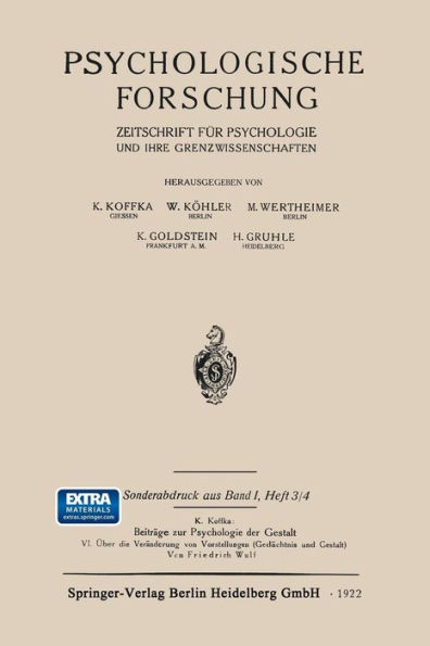 Psychologische Forschung: Zeitschrift für Psychologie und ihre Grenzwissenschaften